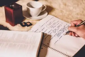 A person writing a eulogy speech